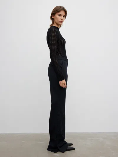 House Of Dagmar Slim Button Trousers In Black