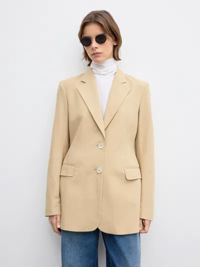House Of Dagmar Slim Fit Blazer In Sand Beige
