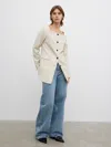 House Of Dagmar Square Neck Blazer In Sand Beige