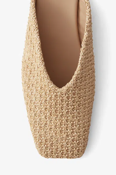 House Of Dagmar Square Toe Slip Ins In Natural Beige
