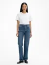 House Of Dagmar Straight Leg Denim In Dark Blue