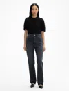 House Of Dagmar Straight Leg Denim In Dark Grey