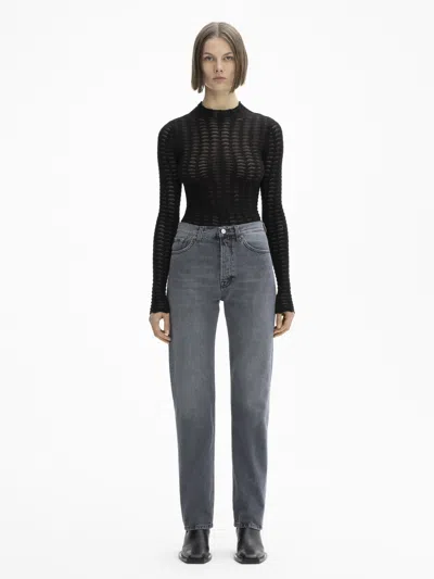House Of Dagmar Straight Leg Denim In Grey