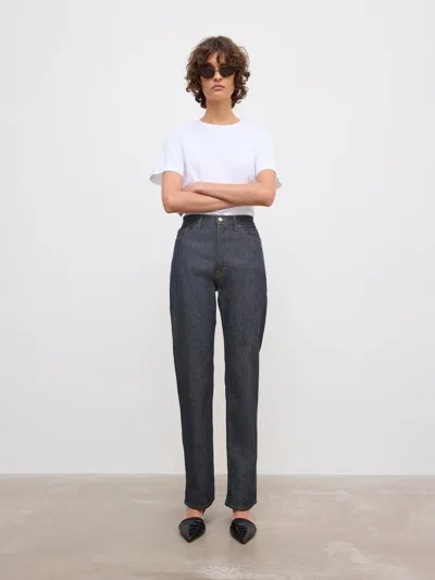 House Of Dagmar Straight Leg Denim |  | Raw Blue | Size 31/34 | 79% Organic Cotton 20% Recycled Cotto In Green