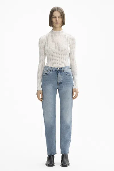 House Of Dagmar Straight Leg Denim In Light Blue