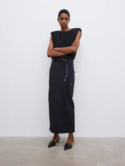 House Of Dagmar Stretch Jersey Skirt In Black