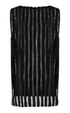 House Of Dagmar Striped Sheer Top In Black