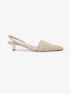 House Of Dagmar Suede Slingback In Chalk Beige