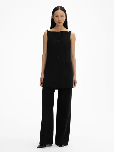 House Of Dagmar Tailored Squared Top In Black