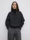 House Of Dagmar V-neck Alpaca Knit In Gray
