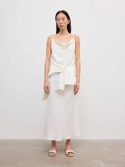 House Of Dagmar Waterfall Top |  | White | Size 42 | 56% Linen 44% Lyocell