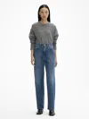 House Of Dagmar Wide Leg Denim In Dark Blue