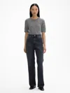 House Of Dagmar Wide Leg Denim In Dark Grey
