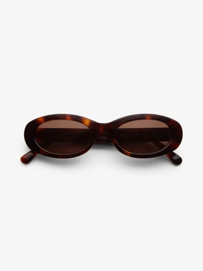 House Of Dagmar Wide Oval Sunglasses In Havana