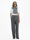 House Of Dagmar Wide Suit Trousers In Grey Melange