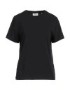 House Of Dagmar Woman T-shirt Black Size M Cotton In Black