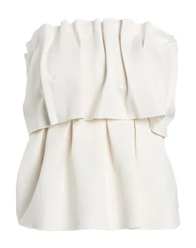 House Of Dagmar Woman Top Off White Size 6 Recycled Polyamide, Elastane