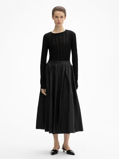 House Of Dagmar Wool Lace Top In Black