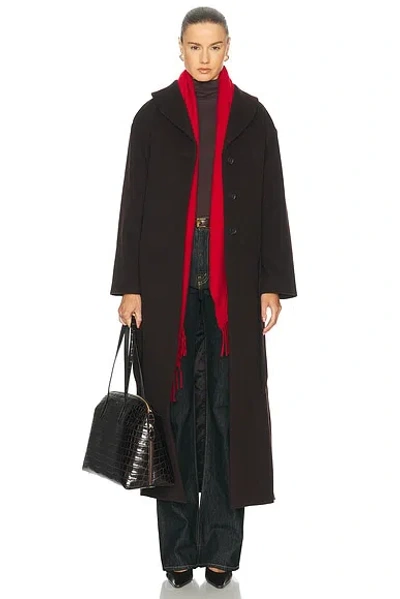 House Of Dagmar Wool Robe Coat In Brown
