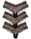 House Of Desire 3pk Devon Micro & Lace G-string In Black