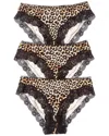House Of Desire 3pk Devon Micro & Lace Strappy Back Hipster In Multi