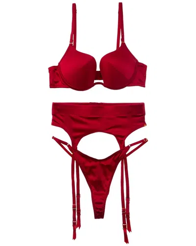 House Of Desire Brigeta 3pc Lingerie Set In Animal Print