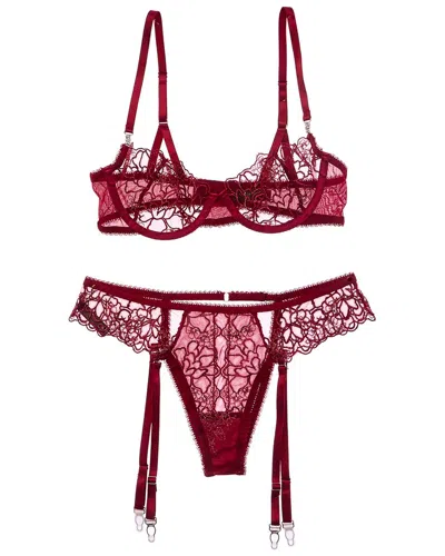 House Of Desire Eden Bra Set In Red