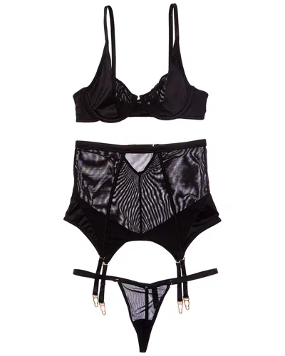 House Of Desire Raquel 3pc Lingerie Set In Animal Print