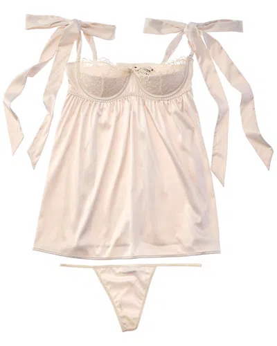 House Of Desire Rosalie Babydoll In Neutral