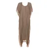 House Of Dharma Women's Grey / Brown The Dream Catcher Maxi - Taupe In Grey/brown