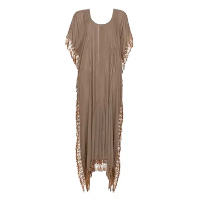 House Of Dharma Women's Grey / Brown The Dream Catcher Maxi - Taupe In Grey/brown