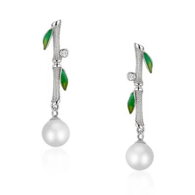 House Of Elliott Women's Bamboo Silver Earrings