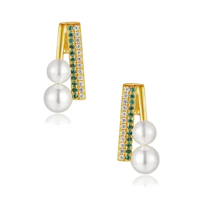 House Of Elliott Women's Emerald Gold Earrings