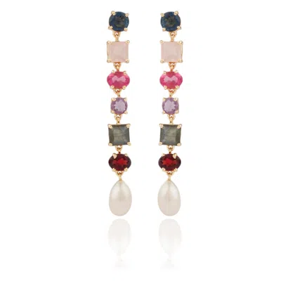 House Of Elliott Women's Estelle Drop Earrings With Semi-precious Stones And Pearls