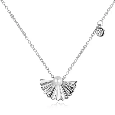 House Of Elliott Women's Fan Silver Necklace