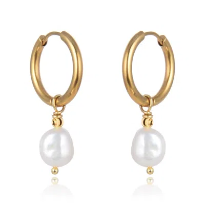 House Of Elliott Women's Fancy Hoop Pearl Earrings In Yellow