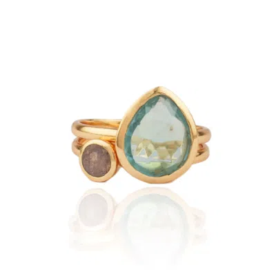House Of Elliott Women's Fleurette Stacking Rings With Semi-precious Stones