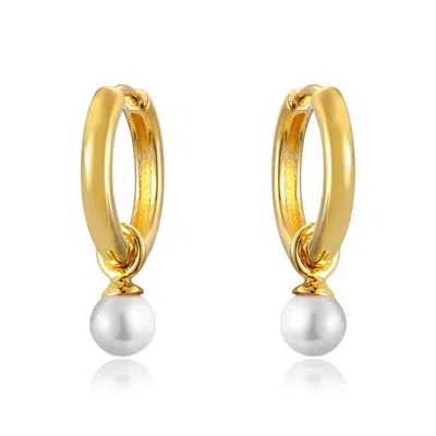 House Of Elliott Women's Gold Addilyn Mini Hoop Pearl Earrings
