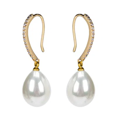House Of Elliott Women's Gold Bijou Mother Of Pearl Hook Earrings