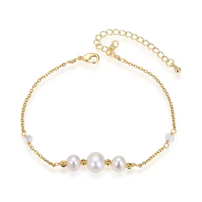 House Of Elliott Women's Gold Dinah Pearl Chain Bracelet
