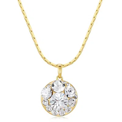 House Of Elliott Women's Gold Golf Necklace With Clear Crystals