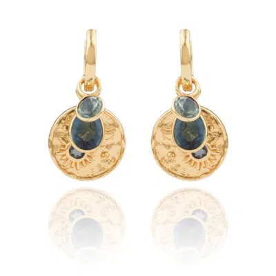 House Of Elliott Women's Gold Leonie Hoops With Handcrafted Decorative Pendants