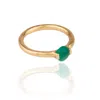 House Of Elliott Women's Green / Gold Elinor Ring With One Single Chunky Green Onyx