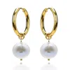 House Of Elliott Women's Hoop Earrings With White Edison Pearls In White