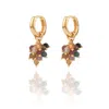 House Of Elliott Women's Myrtille Hoop Earrings With A Cluster Of Semi-precious Stones In Yellow
