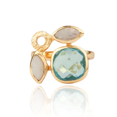 House Of Elliott Women's Neutrals Fawn Ring With Semi-precious Stones In Multi