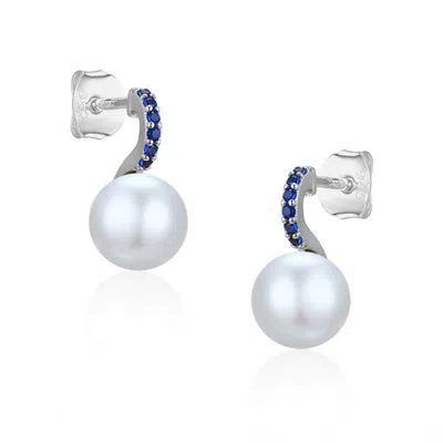 House Of Elliott Women's Nila Silver Earrings - Blue