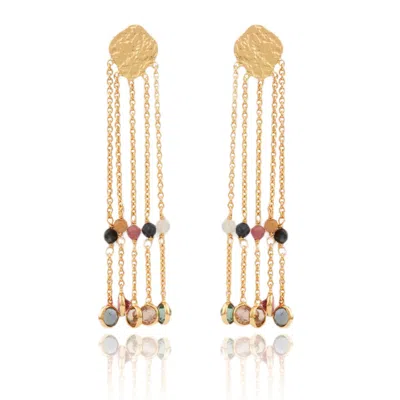 House Of Elliott Women's Roxanne Chandelier Earrings With  Clusters Of Semi-precious Stones In Multi
