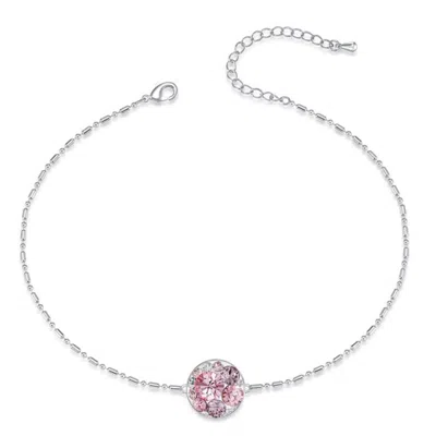 House Of Elliott Women's Silver / Pink Golf Anklet With Pink Crystals In Multi