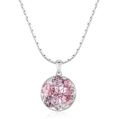 House Of Elliott Women's Silver / Pink Golf Necklace With Pink Crystals In Multi